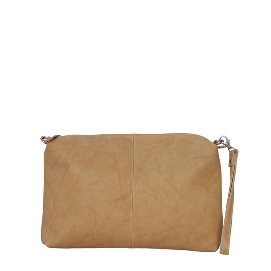 Camel crossbody bag front view