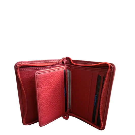 ZWL10A ~  Small Zip Wallet - Red