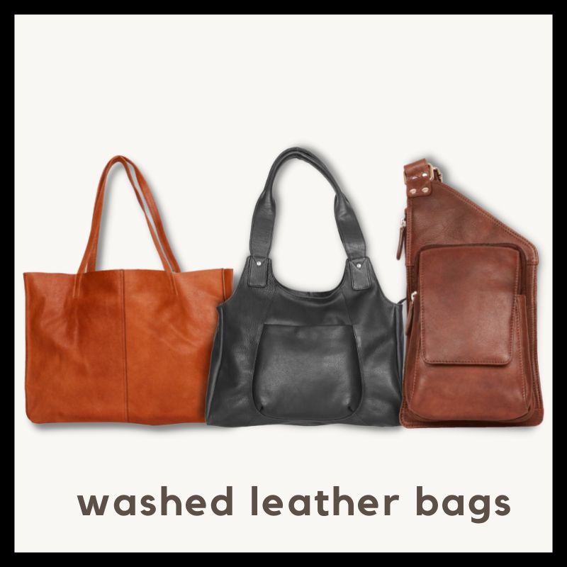 Washed discount leather bags